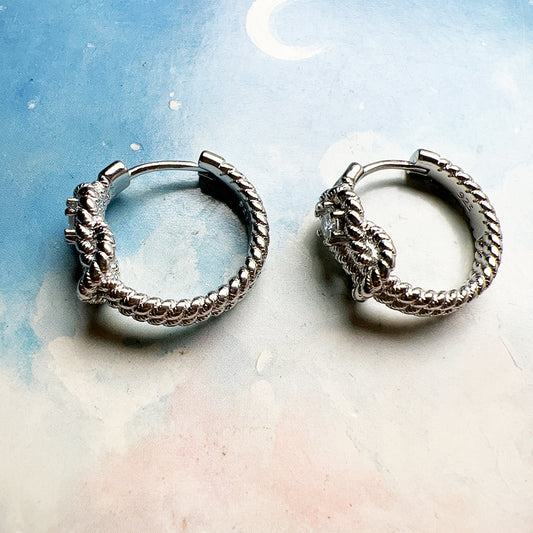 Knot with you Sterling Silver hoop earrings