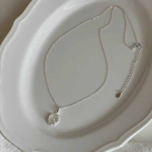 White Jade Silver 999 Necklace with Lab certificate