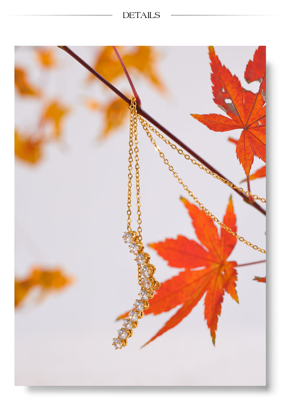 Autumn statement 18k Gold Filled Necklace Cubic Zircon