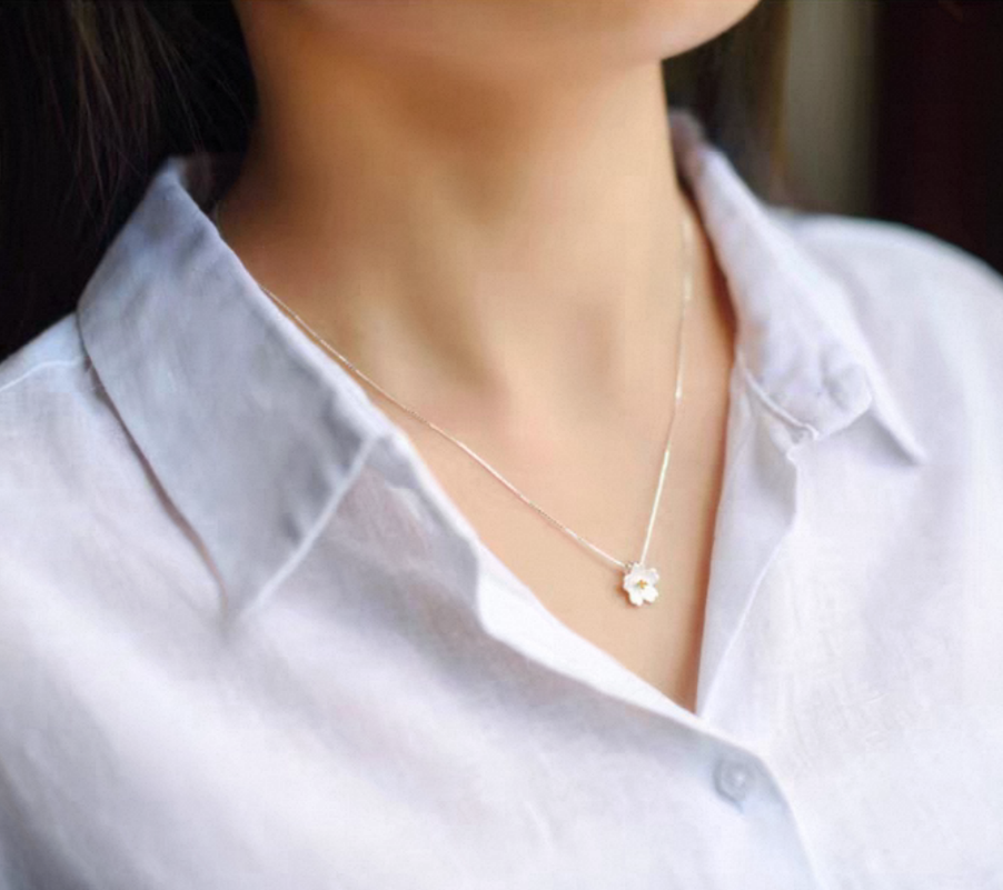 Cherry blossom Sterling Silver Necklace