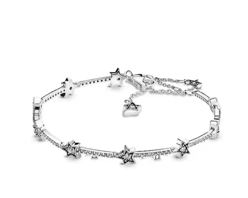 Cosmic rays Star Sterling Silver Bracelet with Cubic Zircon