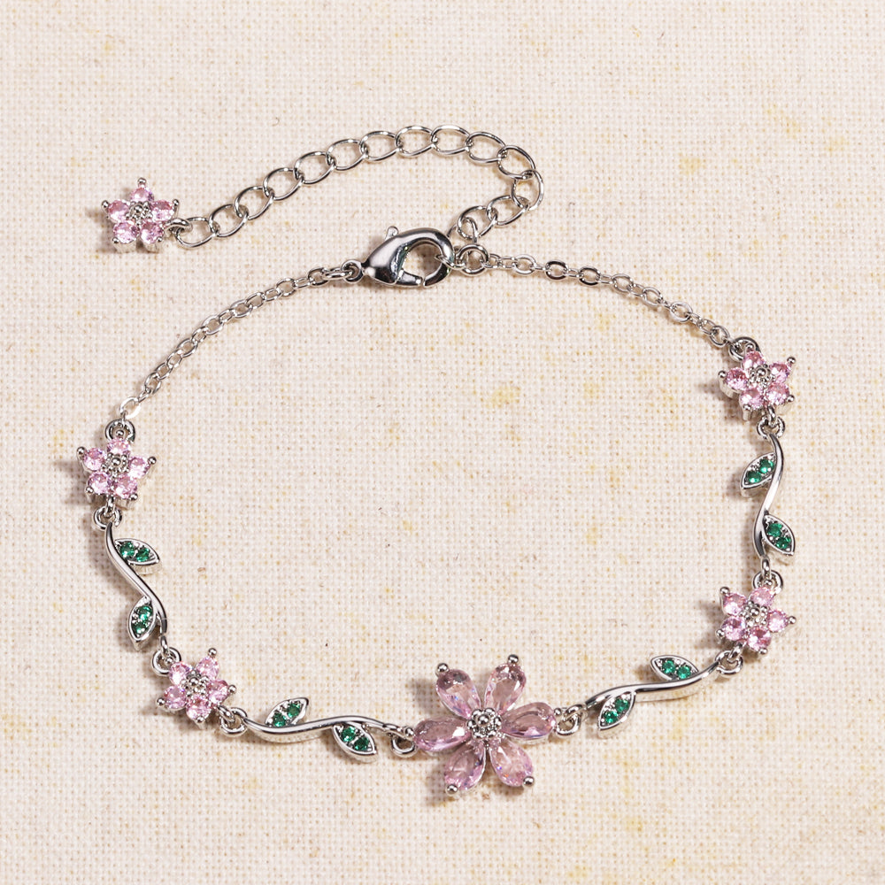 Spring breeze Sterling Silver Bracelet with Cubic Zircon