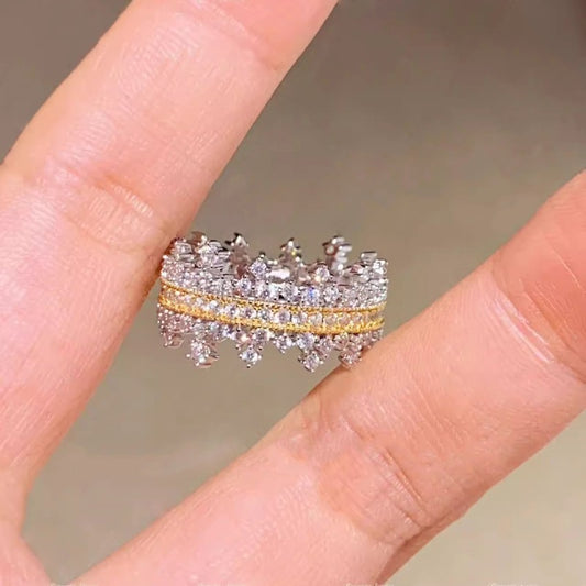Lacy Crowned Miss Sterling Silver Ring - Resizable