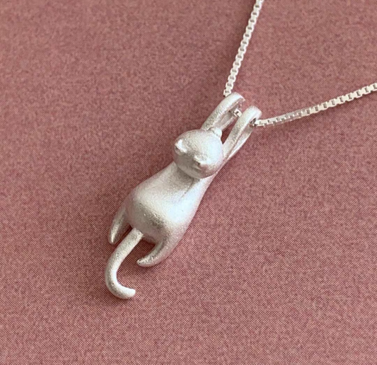 Naughty Kitty Sterling Silver Necklace