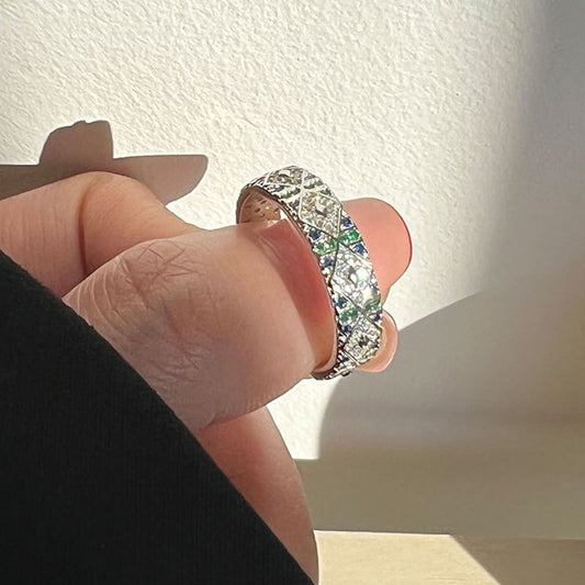 Geometric relationships Sterling Silver 925 Ring resizable