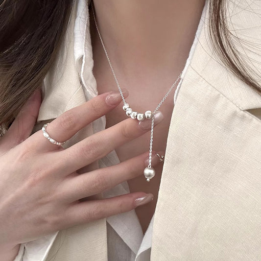 Silver Beaded Sterling Silver Elegant Necklace