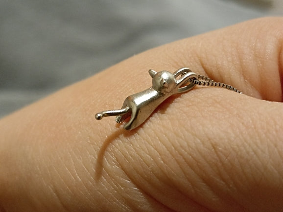 Naughty Kitty Sterling Silver Necklace