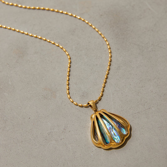 Natural Shell base Necklace Gold Filled