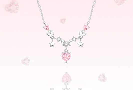 Pink heartbeat Sterling Silver Necklace