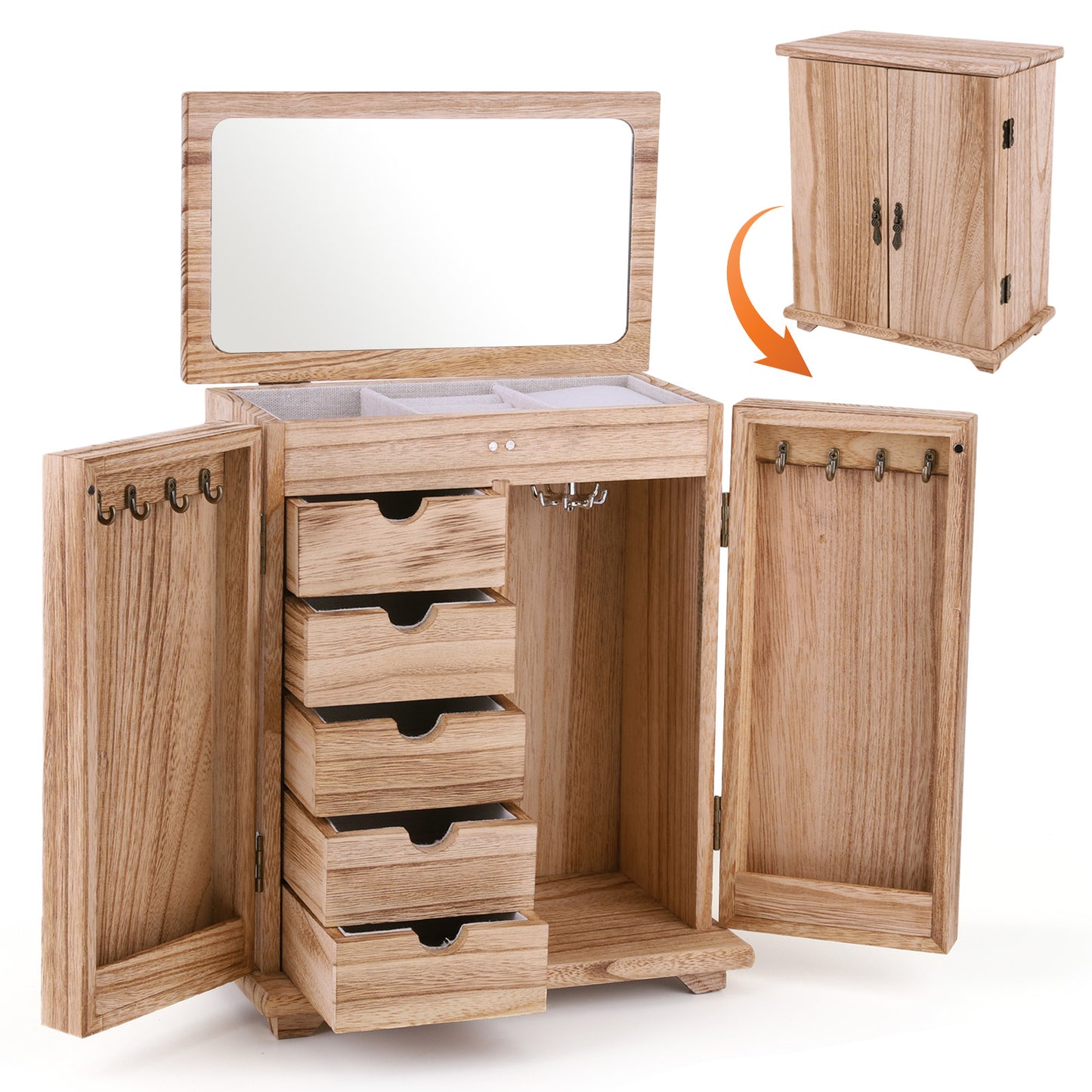 Wooden Vintage Style Jewelry Organizer