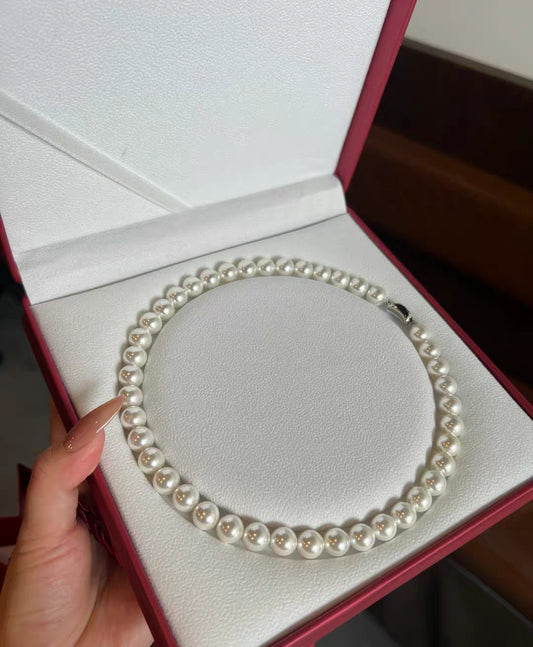 Natural Australian Pearls Classic Vibe Sterling Silver Necklace -Giftable Packing as Pictures-Greeting Card-Custom Hand written Note