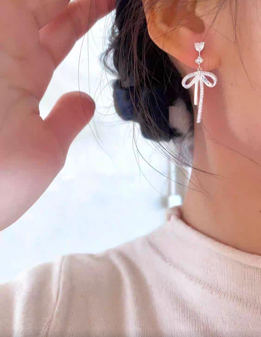 Wow Bow Sterling Silver Earrings