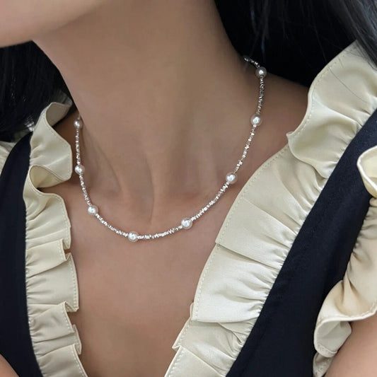 Pure Sliver with fresh water pearls Necklace