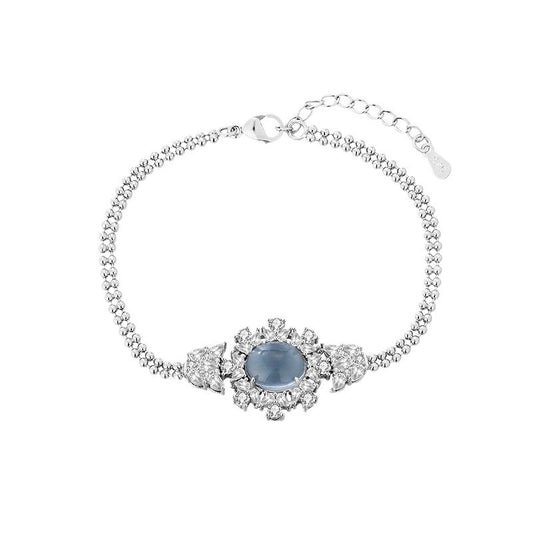 Natural Ice Chalcedony Sterling Silver bracelet | Size 17-20 cm