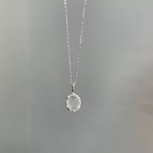 White Jade Sterling Silver 925 Necklace
