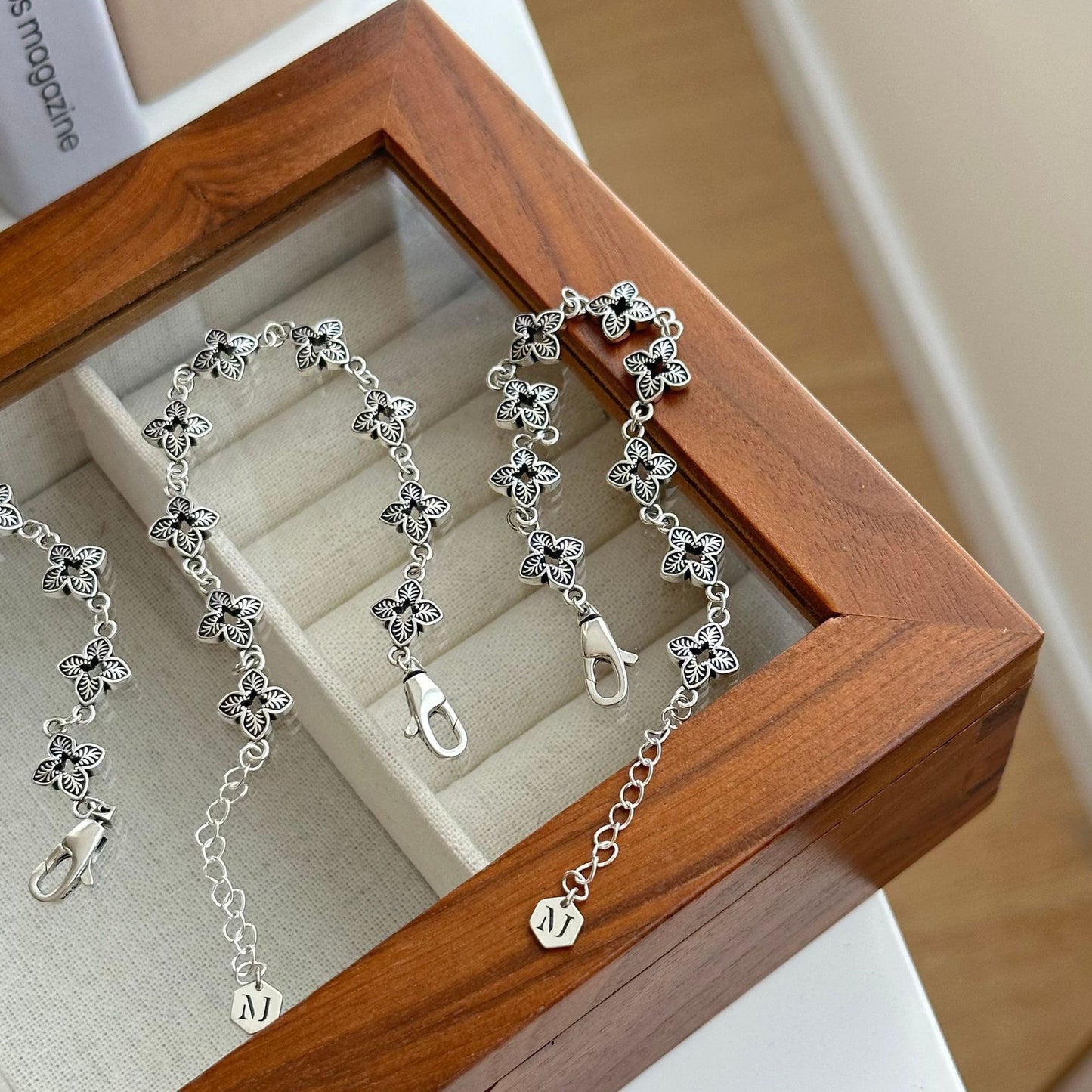 Vintage Style Minimalist Sterling Silver Bracelet