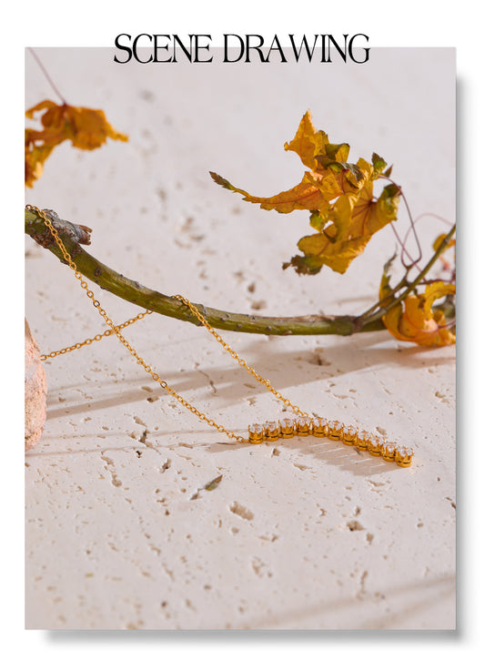 Autumn statement 18k Gold Filled Necklace Cubic Zircon