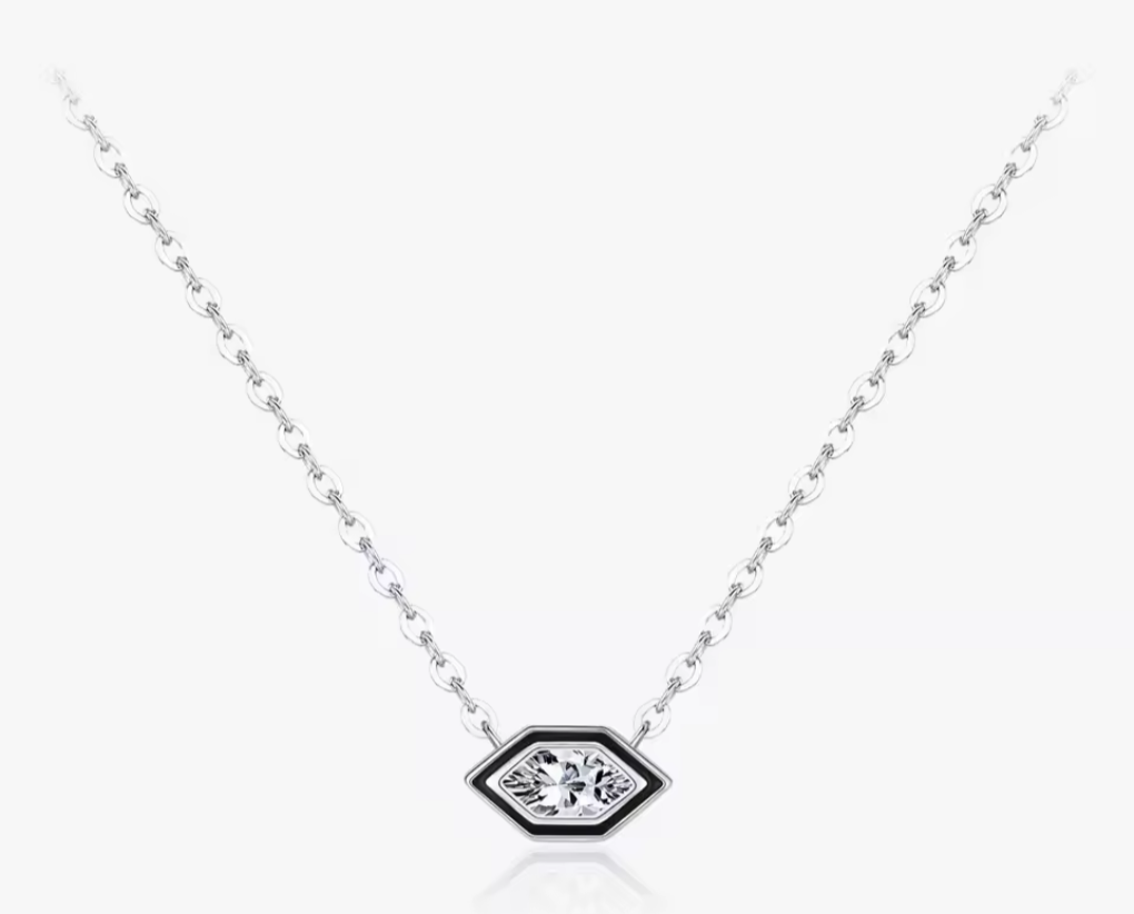 Dazzling Rhombus Sterling Silver 925 Necklace - Certified