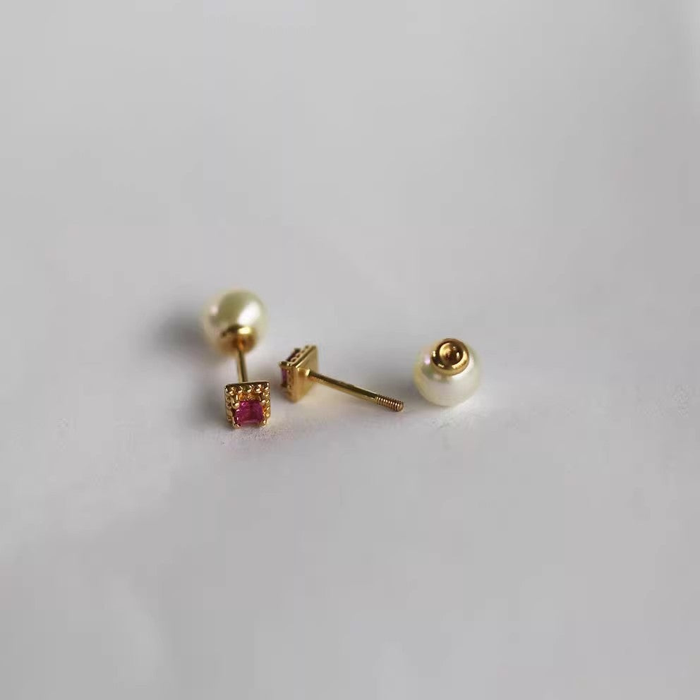 Exquisite minimalist Warm Winters Sterling Silver 925 Stud earrings with gold plating