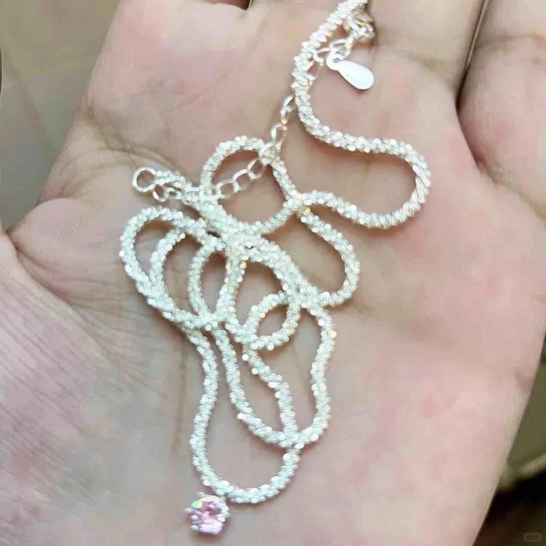 Pink Cubic Zircon Sterling Silver necklace