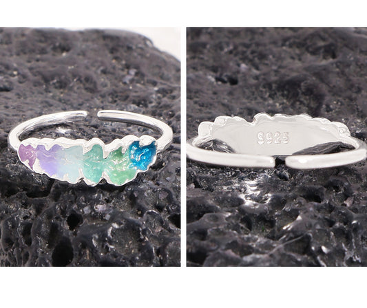Rainbow bridge Sterling Silver Ring-Resizable