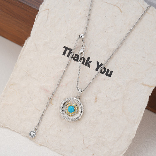 Turquoise blue Sterling Silver Necklace
