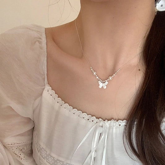 Butterfly Chic Sterling Silver 925 Necklace