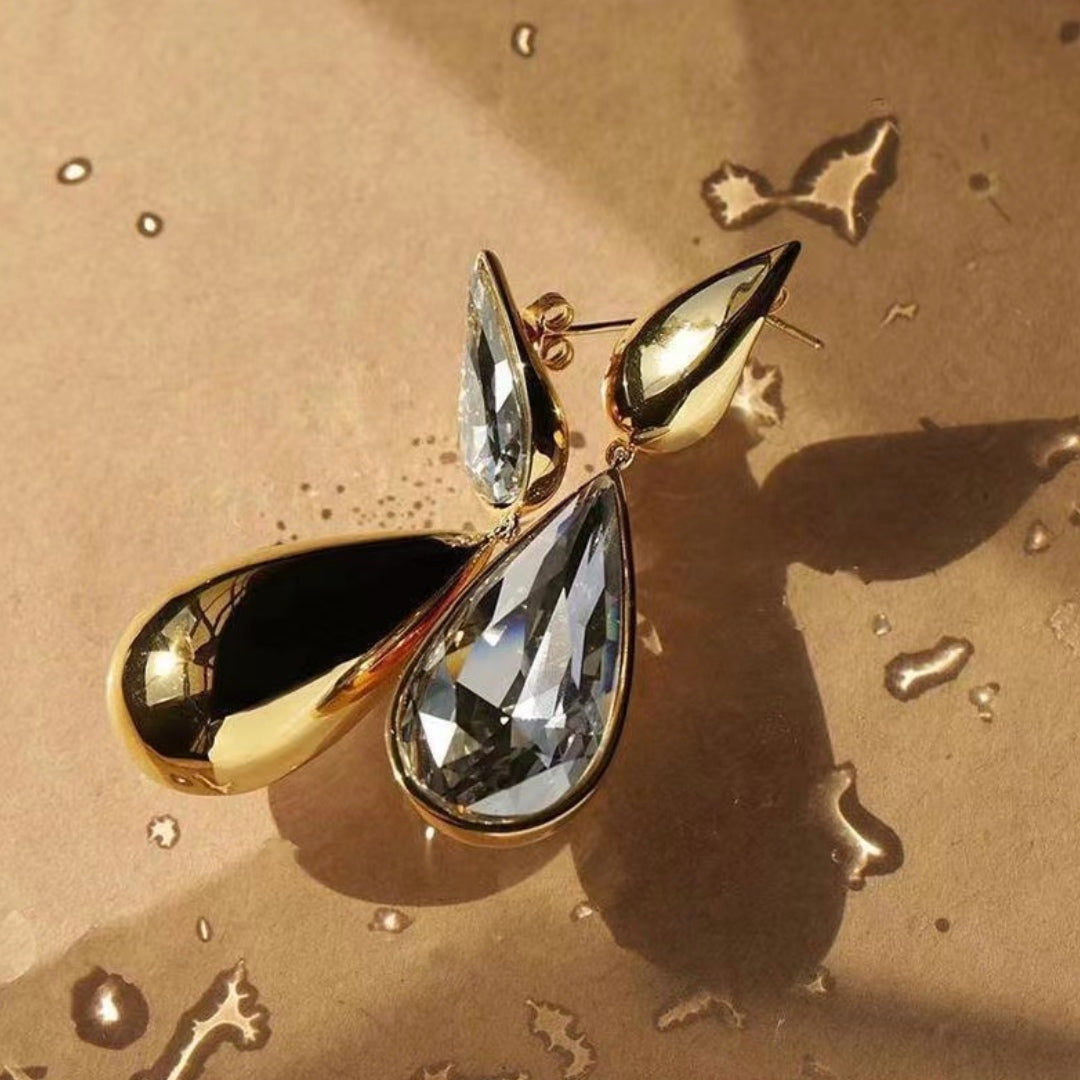 Rain Drops 18k Gold Filled Cubic Zircon Earrings