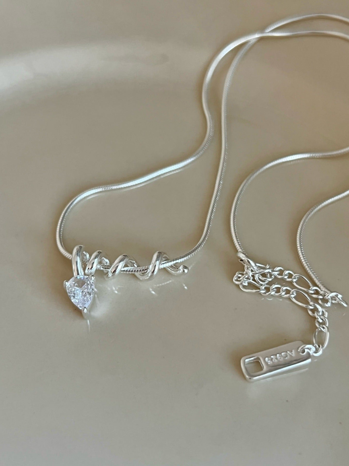 Tangled Heart Sterling Silver Necklace