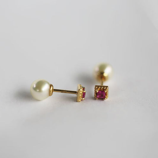 Exquisite minimalist Warm Winters Sterling Silver 925 Stud earrings with gold plating