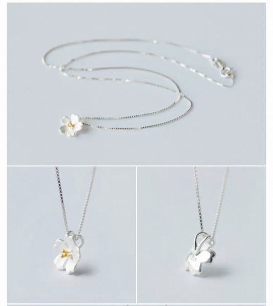 Cherry blossom Sterling Silver Necklace