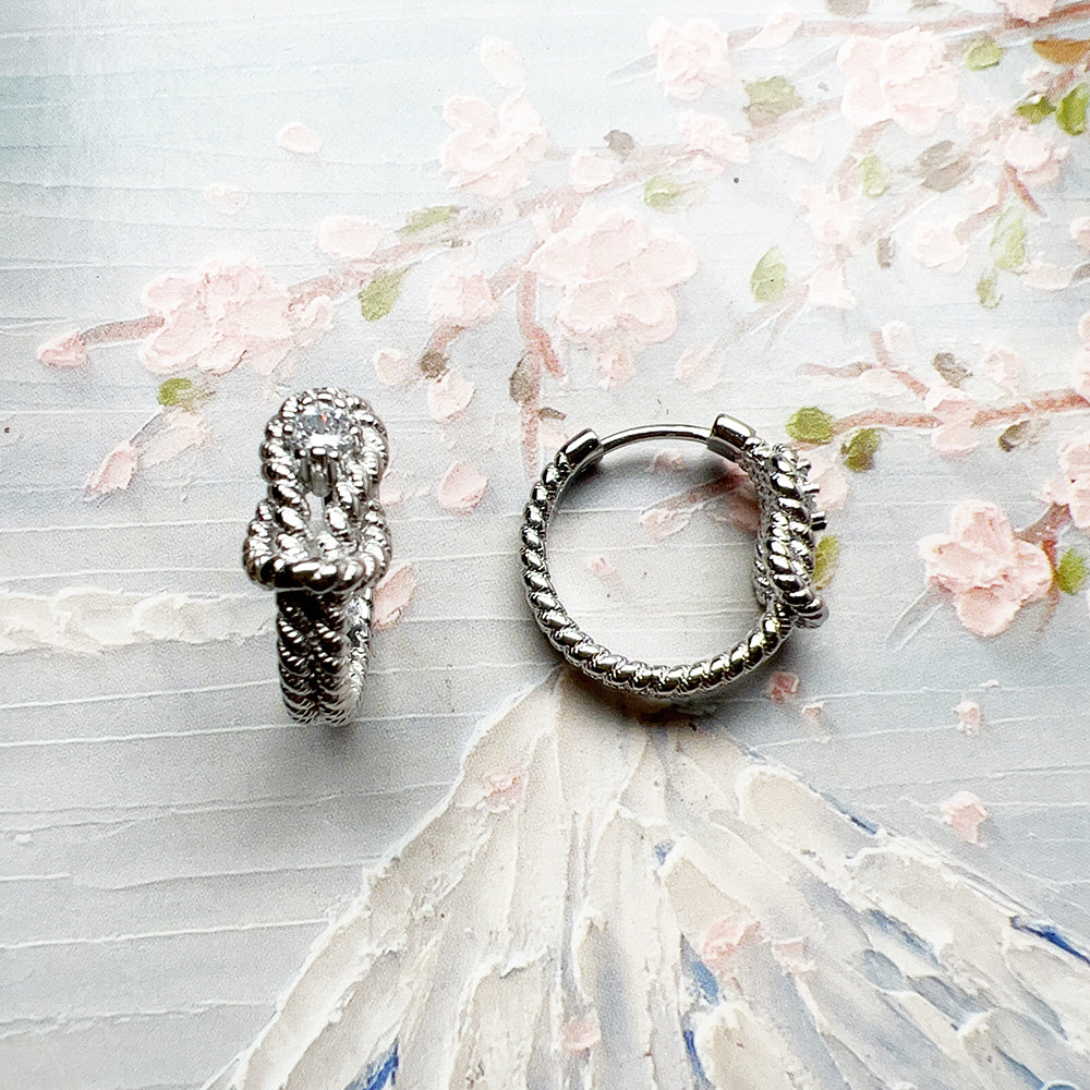 Knot with you Sterling Silver hoop earrings