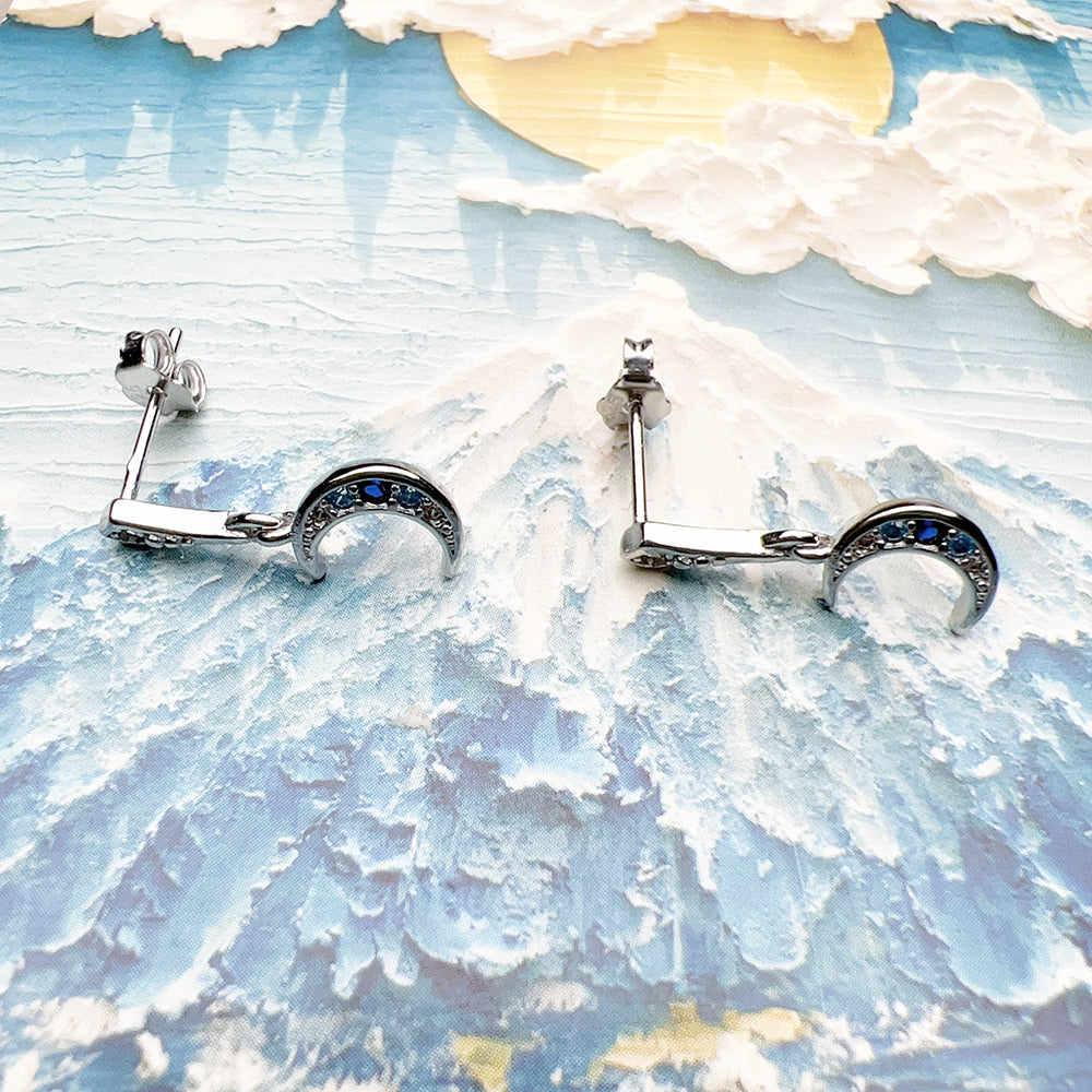 Crescent moon Sterling Silver Earrings