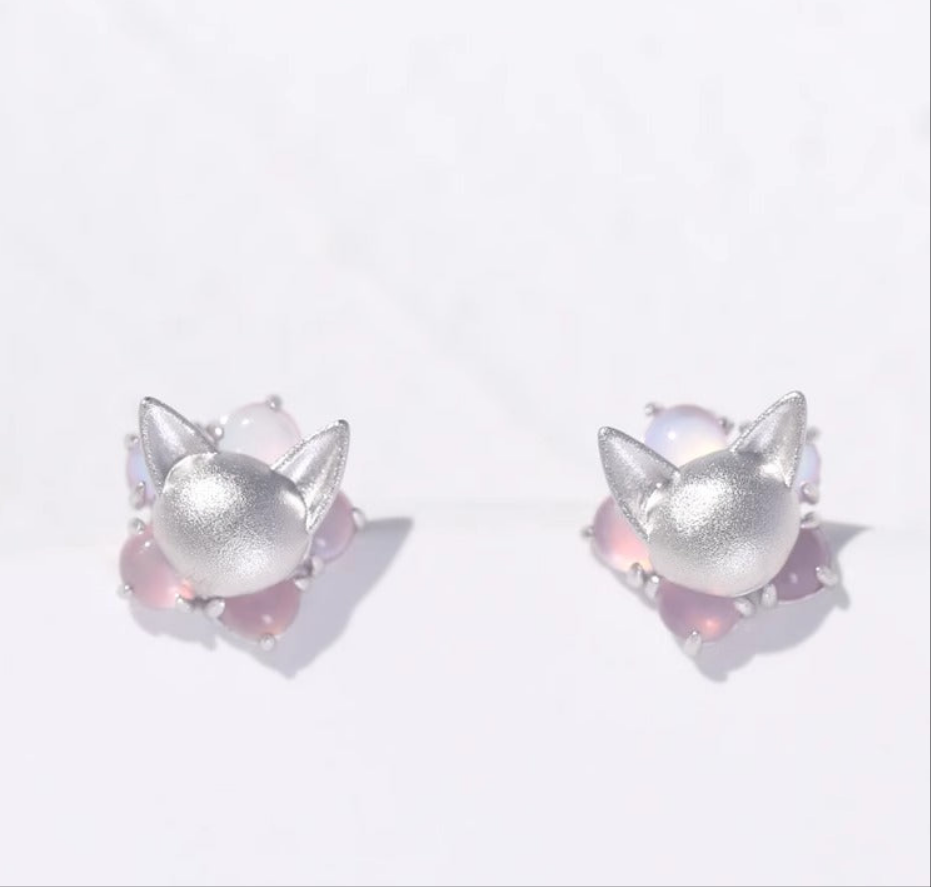 Cute Cat Sterling Silver 925 Stud earrings