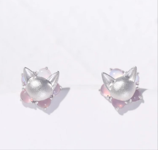 Cute Cat Sterling Silver 925 Stud earrings