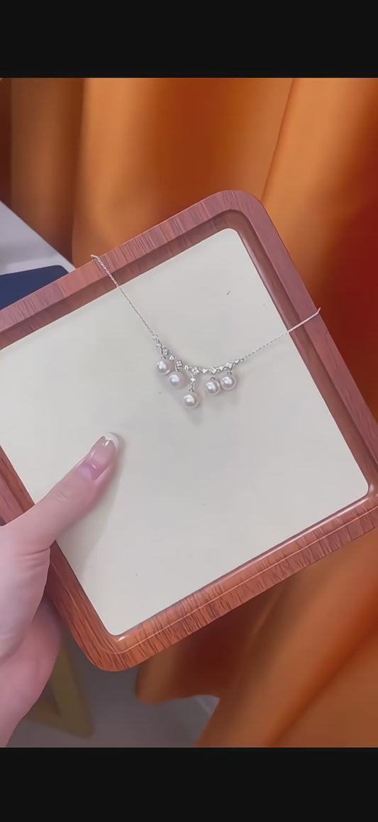 Pearls Rain Sterling Silver Necklace