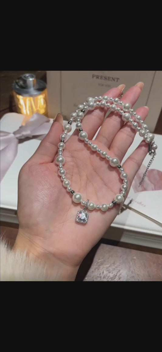 Natural Australian Pearls Square garden Sterling Silver Necklace -Giftable Packing as Picture s-Greeting Card-Custom Hand written Note