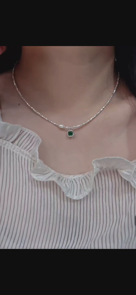 Versatile Emerald Green Sterling Silver 925 Bracelet