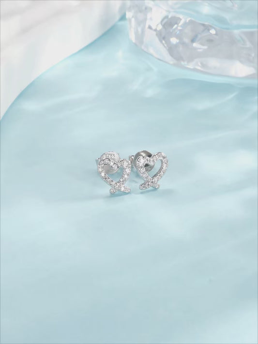 Hearty Hearty Moissanite sterling silver 925 Stud earrings - Certified