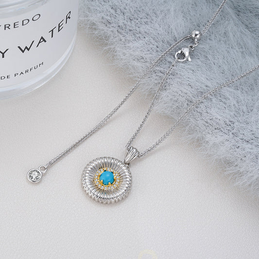 Turquoise blue Sterling Silver Necklace