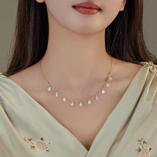 Water drops 18k Gold Filled Necklace