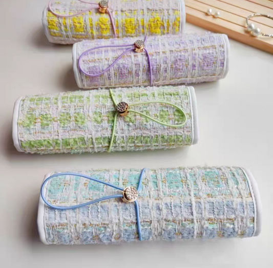 Tweed Roll jewelry Storage Bag