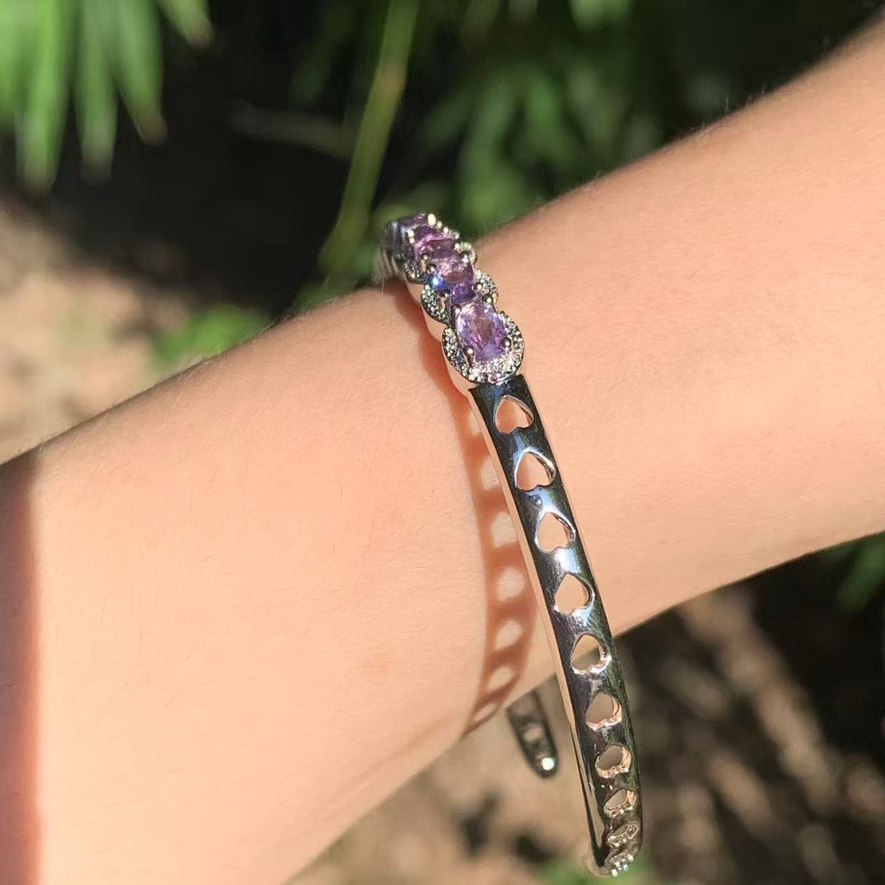 Amethyst Cuff Bracelet – Sterling Silver