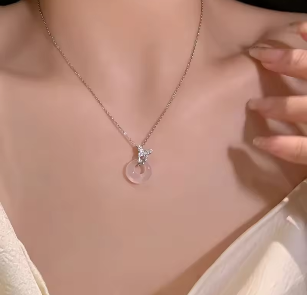 Butterfly Jade Sliver 925 Necklace