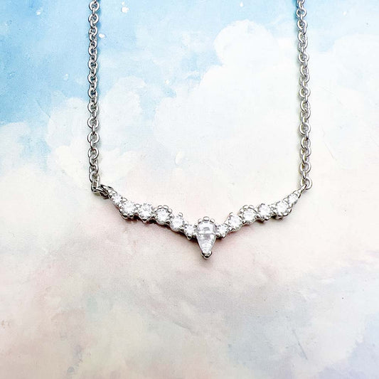 Classy Sterling Silver Cubic Zircon Necklace