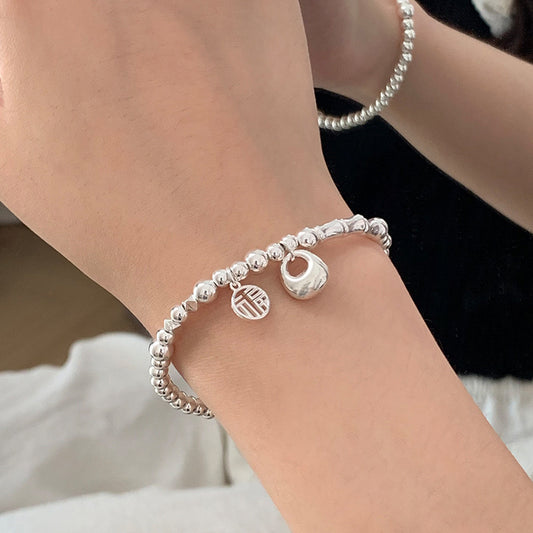 Beaded Lucky Charm Sterling Silver 925 Bracelet