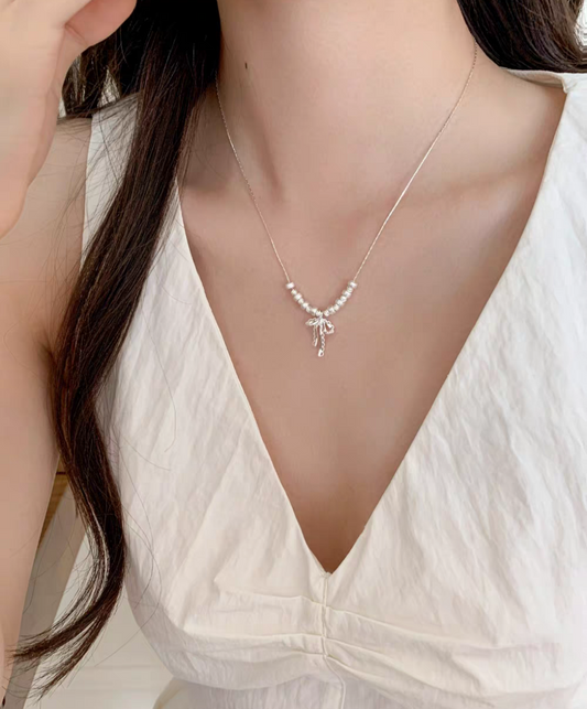 Bownknot Lacey Versatile Sterling Silver Necklace