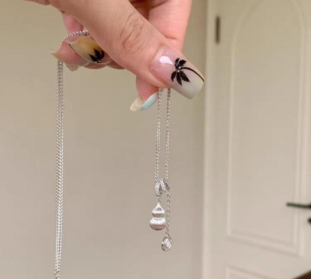 Tibetan mountain Lucky Charm Sterling Silver Necklace