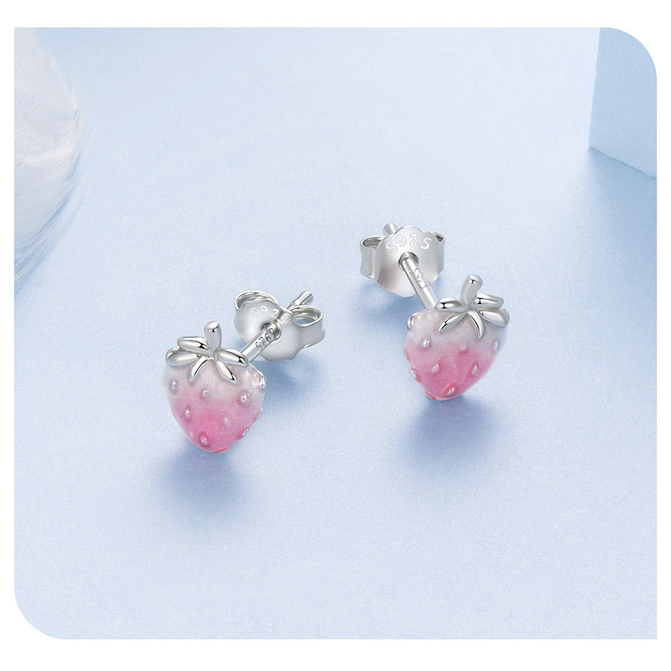Strawberry jam Sterling Silver 925 Stud earrings