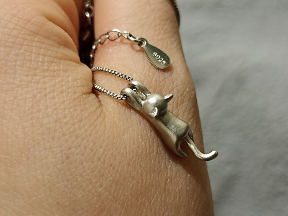 Naughty Kitty Sterling Silver Necklace